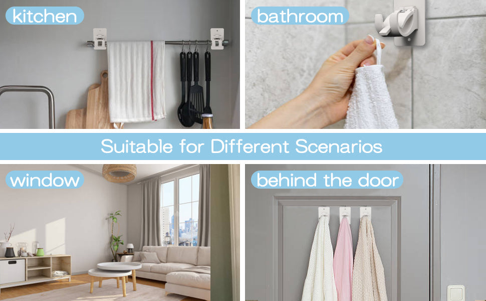 Nail-free Adjustable Rod Bracket Holders (Pack of 4)