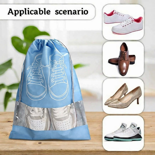 Beach Bag Shoes Storage Bag Closet Organizer Non-woven Travel Portable Bag Waterproof Pocket Clothing Classified Hanging Bag Shoe Bag Luggage Travel Portable Shoe Pouch Non Woven Transparent Window (1 Pc )