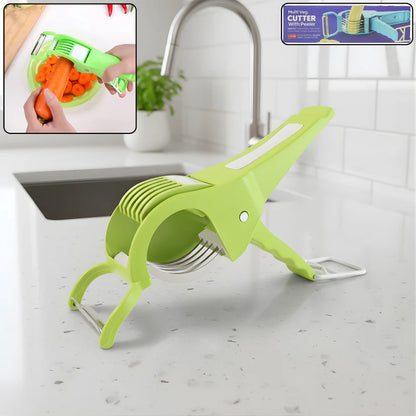 Multi-Blade Vegetable Cutter with Peeler - Stainless Steel Chopper Slicer