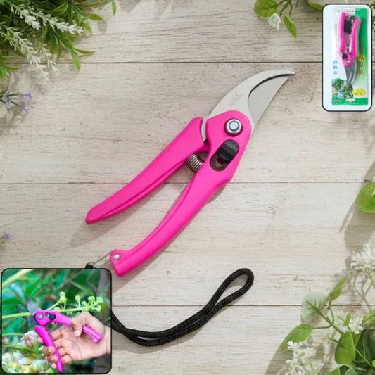 Stainless Steel Garden Pruning Scissors – Sharp Bypass Hand Snips With Soft Grip Handle
