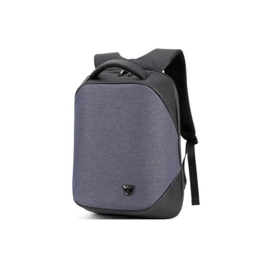 Gray backpack on a white background