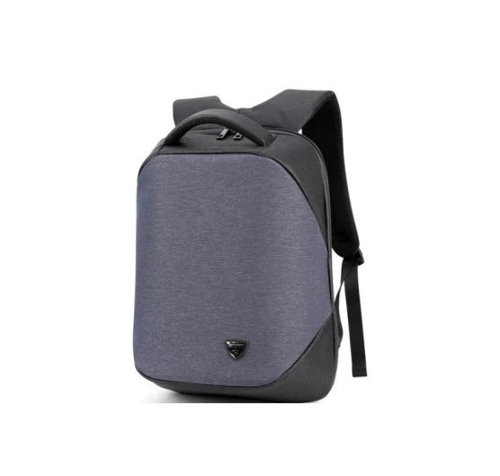 Gray backpack on a white background