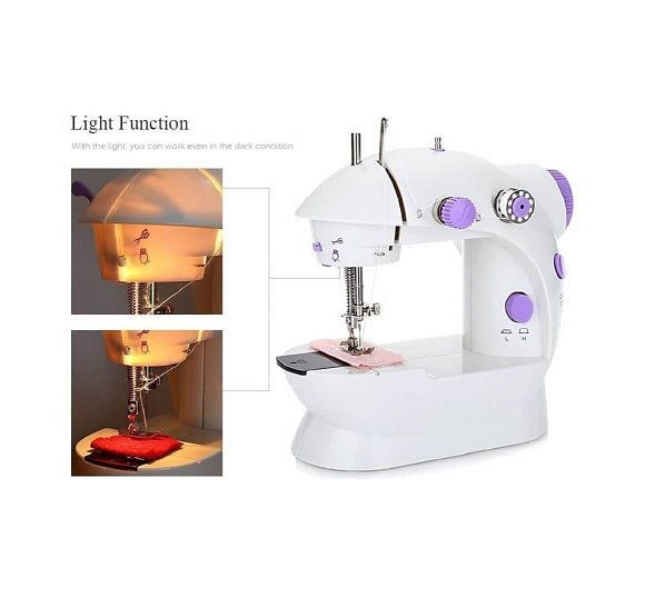 Mini Sewing Machine Compact Portable Double Thread Stitching Two-Speed Control