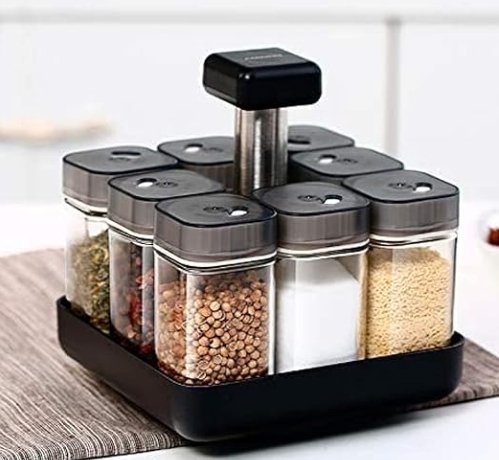Revolving Spice Rack 9-Shelf Multi-Colors