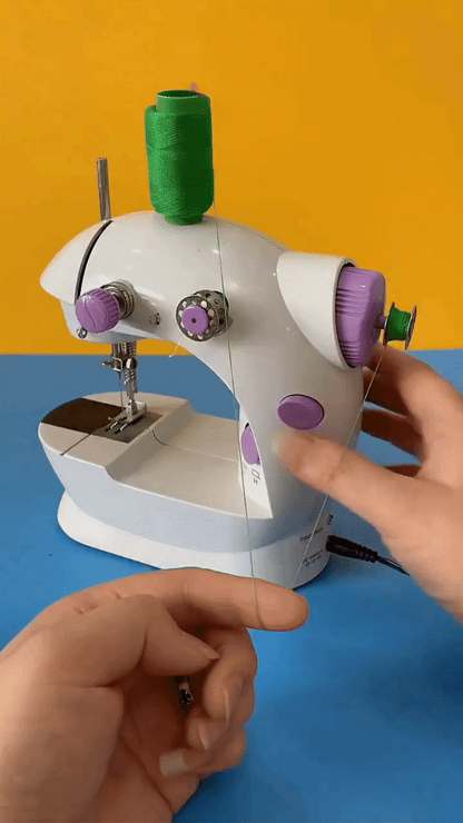 Mini Sewing Machine Compact Portable Double Thread Stitching Two-Speed Control